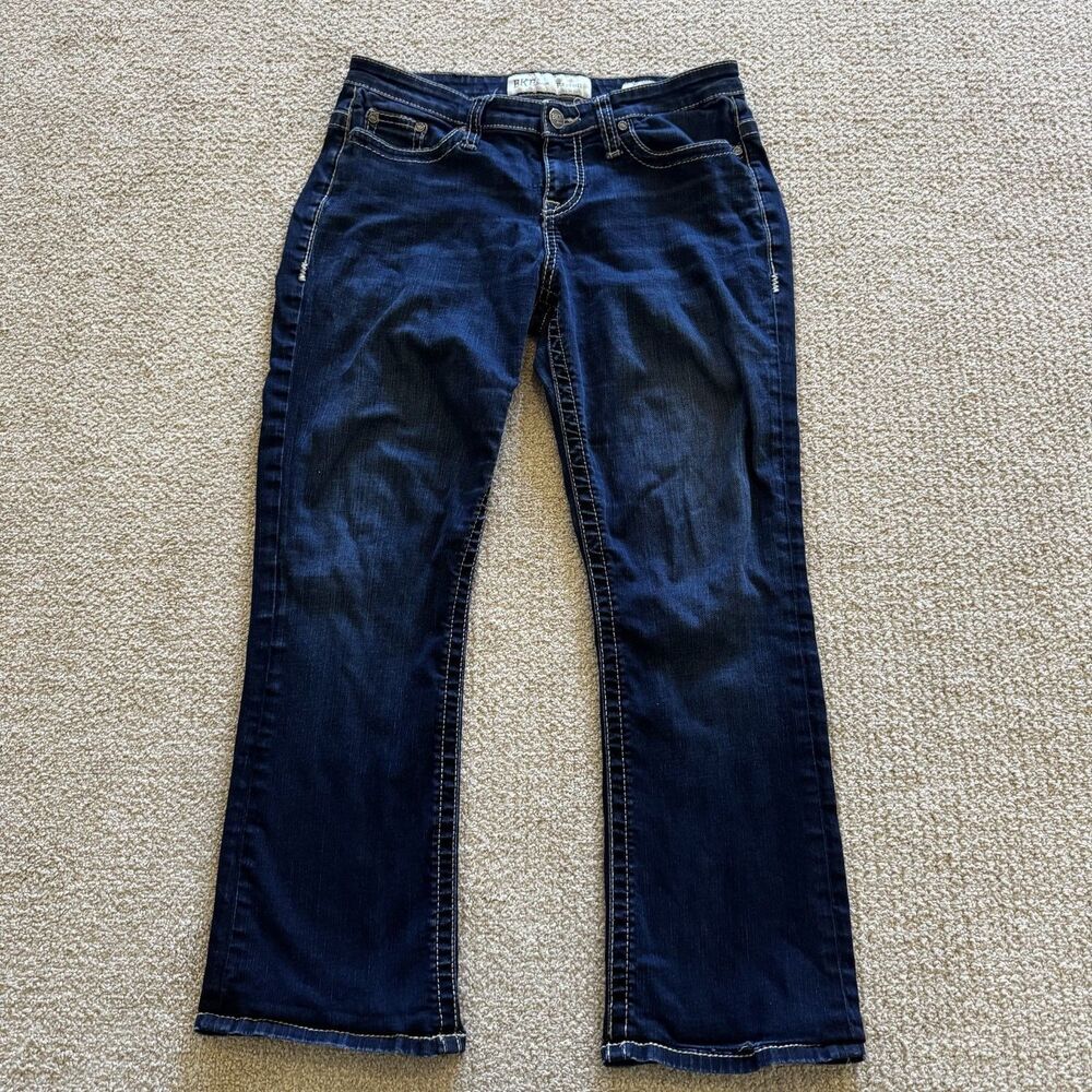 BKE Jeans Payton Womens Size 29X31 Blue Embroidered Denim Contrast Stitching